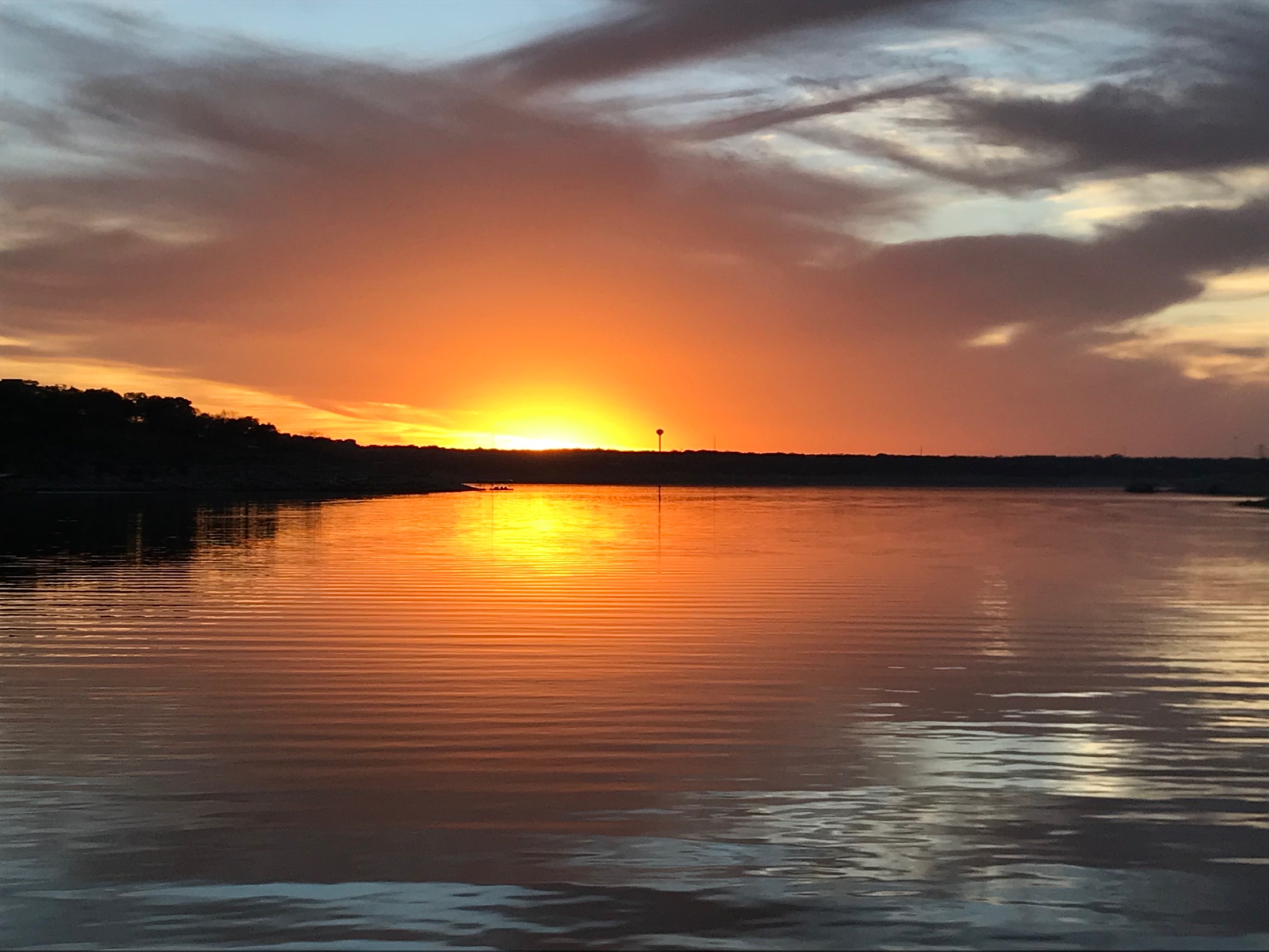 sunset on lake travis